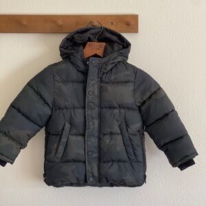 Zara Boys Fleece-Lined Camo Puffer Jacket
